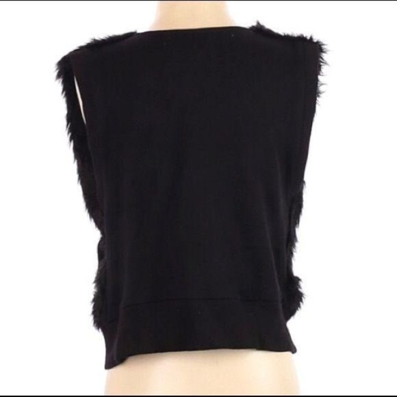 Vintage Aiko Vest Faux Fur Black Full Zip Fuzzy XS - Picture 3 of 3